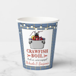 Verloving van Crawfish Seafood Boil Blue Gold Part Papieren Bekers