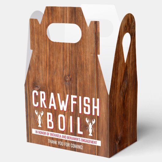 Verloving van de schelpdierboil Rustic Couple Show Bedankdoosjes (Geopend)