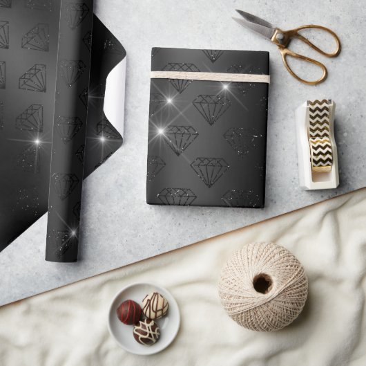Verloving van de zwarte diamant Elegant Sparkle We Cadeaupapier (Crafts)
