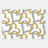 Verloving van Floral gold en zilver  Inpakpapier Vel (Voorkant 2)