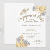 Verloving van gouden en zilvervetten kaart (Voorkant / Achterkant)