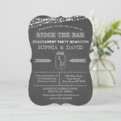 Verloving van het balsalkbord Mason Jar Kaart (Staand voorkant)