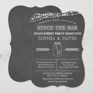 Verloving van het balsalkbord Mason Jar Kaart