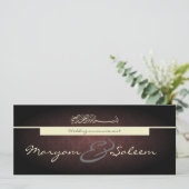 Verloving van het islamitische damtbruiloft zwarte kaart (Staand voorkant)