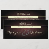 Verloving van het islamitische damtbruiloft zwarte kaart (Voorkant / Achterkant)