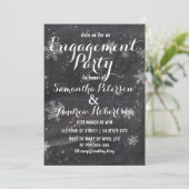 Verloving van het moderne winterwinterkalkbord kaart (Staand voorkant)