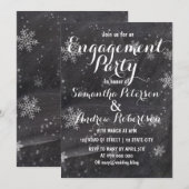 Verloving van het moderne winterwinterkalkbord kaart (Voorkant / Achterkant)