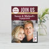 Verloving van het tijdschrift Burgundy Gold Kaart (Staand voorkant)