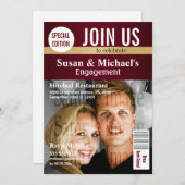 Verloving van het tijdschrift Burgundy Gold Kaart (Voorkant / Achterkant)