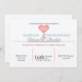 Verloving van het traditionele Islam-huwelijk roze Kaart (Voorkant / Achterkant)