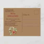 Verloving van leder- en suikerwerk uitnodiging briefkaart (Achterkant)