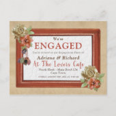 Verloving van leder- en suikerwerk uitnodiging briefkaart (Voorkant)