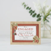 Verloving van leder- en suikerwerk uitnodiging briefkaart (Staand voorkant)