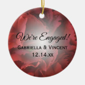 Verloving van rode Floral Keramisch Ornament (Voorkant)