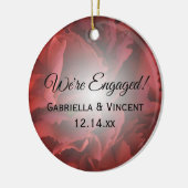 Verloving van rode Floral Keramisch Ornament (Links)