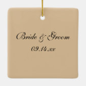 Verloving van witte rozen, van Ring en van parels Keramisch Ornament (Achterkant)