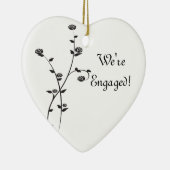 Verloving van zwarte en witte rozen keramisch ornament (Rechts)