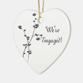 Verloving van zwarte en witte rozen keramisch ornament (Links)