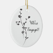 Verloving van zwarte en witte rozen keramisch ornament (Rechts)