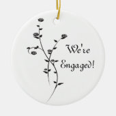 Verloving van zwarte en witte rozen keramisch ornament (Voorkant)