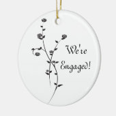 Verloving van zwarte en witte rozen keramisch ornament (Links)