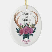 Verloving versieren | Eerste Kerstdag Antler-bloem Keramisch Ornament (Rechts)