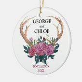 Verloving versieren | Eerste Kerstdag Antler-bloem Keramisch Ornament (Links)