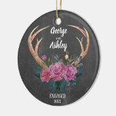 Verloving versieren | Eerste Kerstdag Antler-bloem Keramisch Ornament (Links)