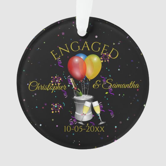 Verloving vieren Gepersonaliseerd Ornament (voorkant)