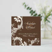 Verloving voor bruine ivoren bruiloft kaart (Staand voorkant)