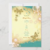 Verloving voor de blauwgroen goudbruiloft van vlin kaart (Achterkant)