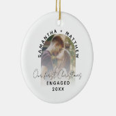 Verloving voor eerste kerstcadeautjes keramisch ornament (Rechts)