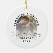 Verloving voor eerste kerstcadeautjes keramisch ornament (Achterkant)