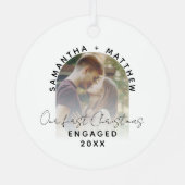 Verloving voor eerste kerstcadeautjes metalen ornament (Achterkant)