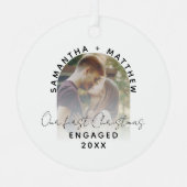 Verloving voor eerste kerstcadeautjes metalen ornament (Voorkant)