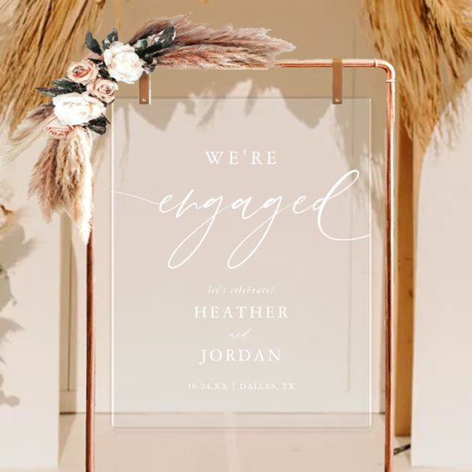 Verloving voor moderne kalligrafie We zijn verloof Acryl Bord