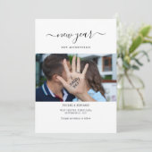 Verloving voor nieuwjaarsavonturen save the date (Staand voorkant)