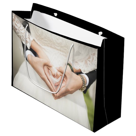 Verloving voor persoonlijke weddenschappen groot cadeauzakje (Voorkant Gekanteld)