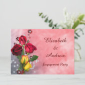 Verloving voor rode en gele rozen kaart (Staand voorkant)