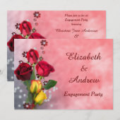 Verloving voor rode en gele rozen kaart (Voorkant / Achterkant)