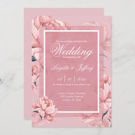 Verloving voor roze pony kaart (Voorkant / Achterkant)