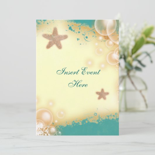 Verloving voor strandbruiloft kaart (Staand voorkant)