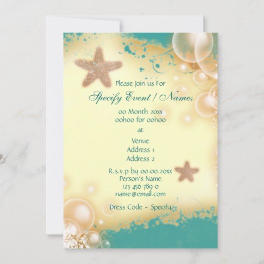 Verloving voor strandbruiloft kaart (Achterkant)