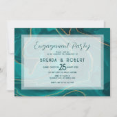 Verloving voor vloeibare turquoise save the date (Voorkant)