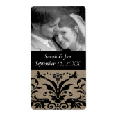 Verloving voor weddenschappen Foto Damask Save the Etiket (Voorkant)