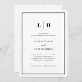 Verloving voor zwart-wit kalligrafie kaart (Voorkant / Achterkant)