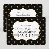 Verloving voor zwarte en goudpokkendots kaart (Voorkant / Achterkant)