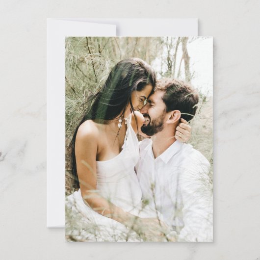 Verloving voor zwarte en witte kalligrafie kaart (Achterkant)