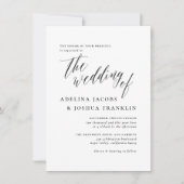 Verloving voor zwarte en witte kalligrafie kaart (Voorkant)