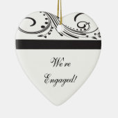 Verloving voor zwarte en witte zwepen keramisch ornament (Rechts)